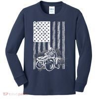 Cool ATV For Quad Racing Squad USA Flag 4 Wheeler Premium Kids Long Sleeve Shirt thumb 0