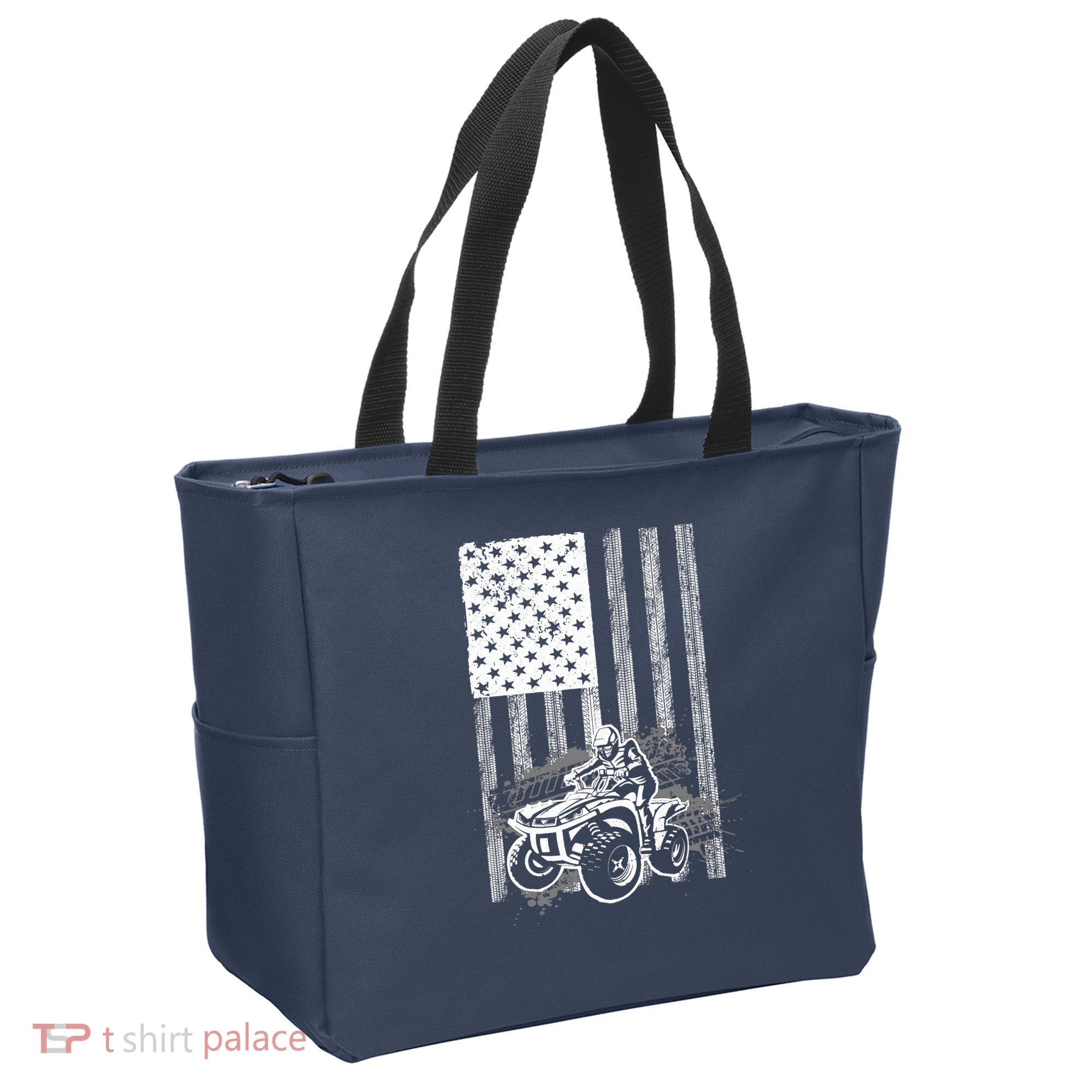 Cool ATV For Quad Racing Squad USA Flag 4 Wheeler Premium Tote Bag