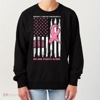 Cool American Flag Breast Cancer Awareness Women's Sweatshirt thumb 0