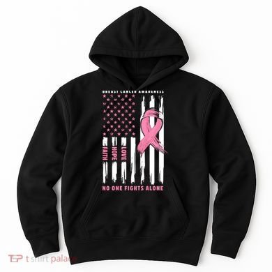 Cool American Flag Breast Cancer Awareness Hoodie