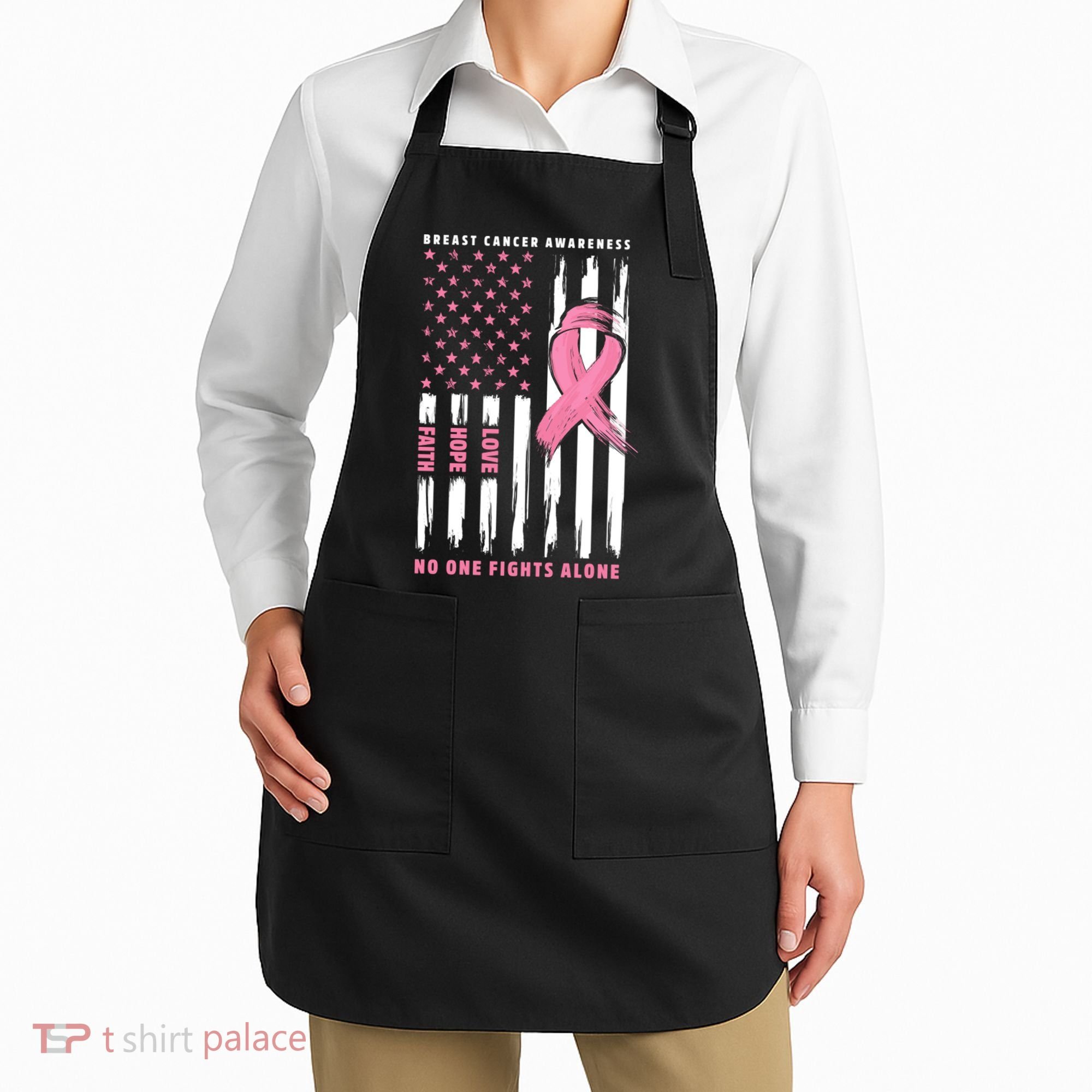 Cool American Flag Breast Cancer Awareness Apron