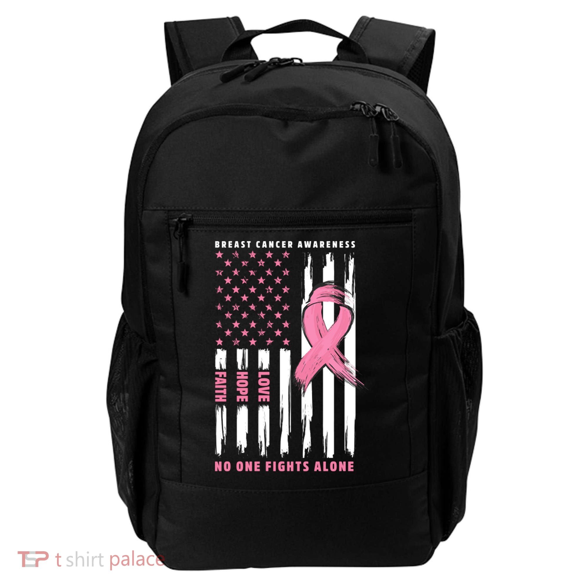 Cool American Flag Breast Cancer Awareness Backpack