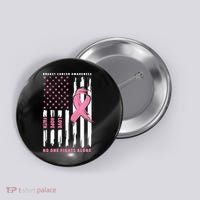 Cool American Flag Breast Cancer Awareness Button thumb 0