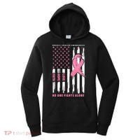 Cool American Flag Breast Cancer Awareness Women's Hoodie thumb 0