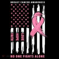 Cool American Flag Breast Cancer Awareness Women's Hoodie thumb 2