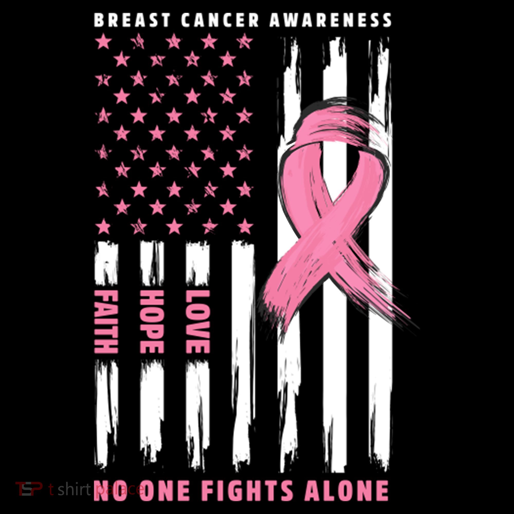 Cool American Flag Breast Cancer Awareness Women's Hoodie