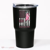 Cool American Flag Breast Cancer Awareness Tumbler thumb 0
