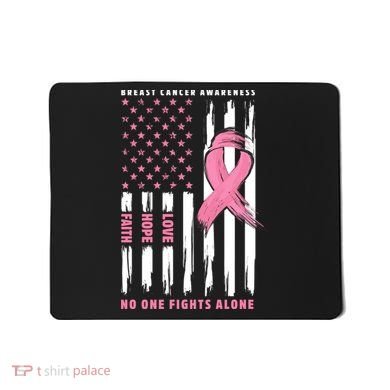 Cool American Flag Breast Cancer Awareness Mousepad