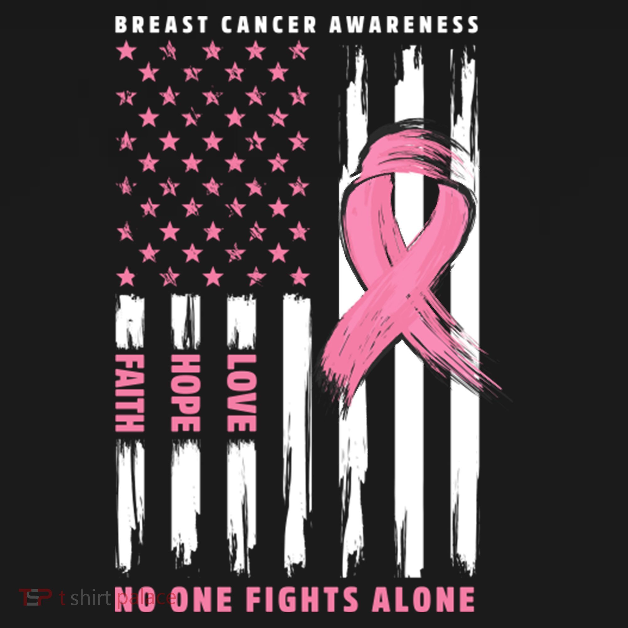 Cool American Flag Breast Cancer Awareness Mousepad