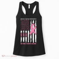 Cool American Flag Breast Cancer Awareness Women's Tank Top thumb 0