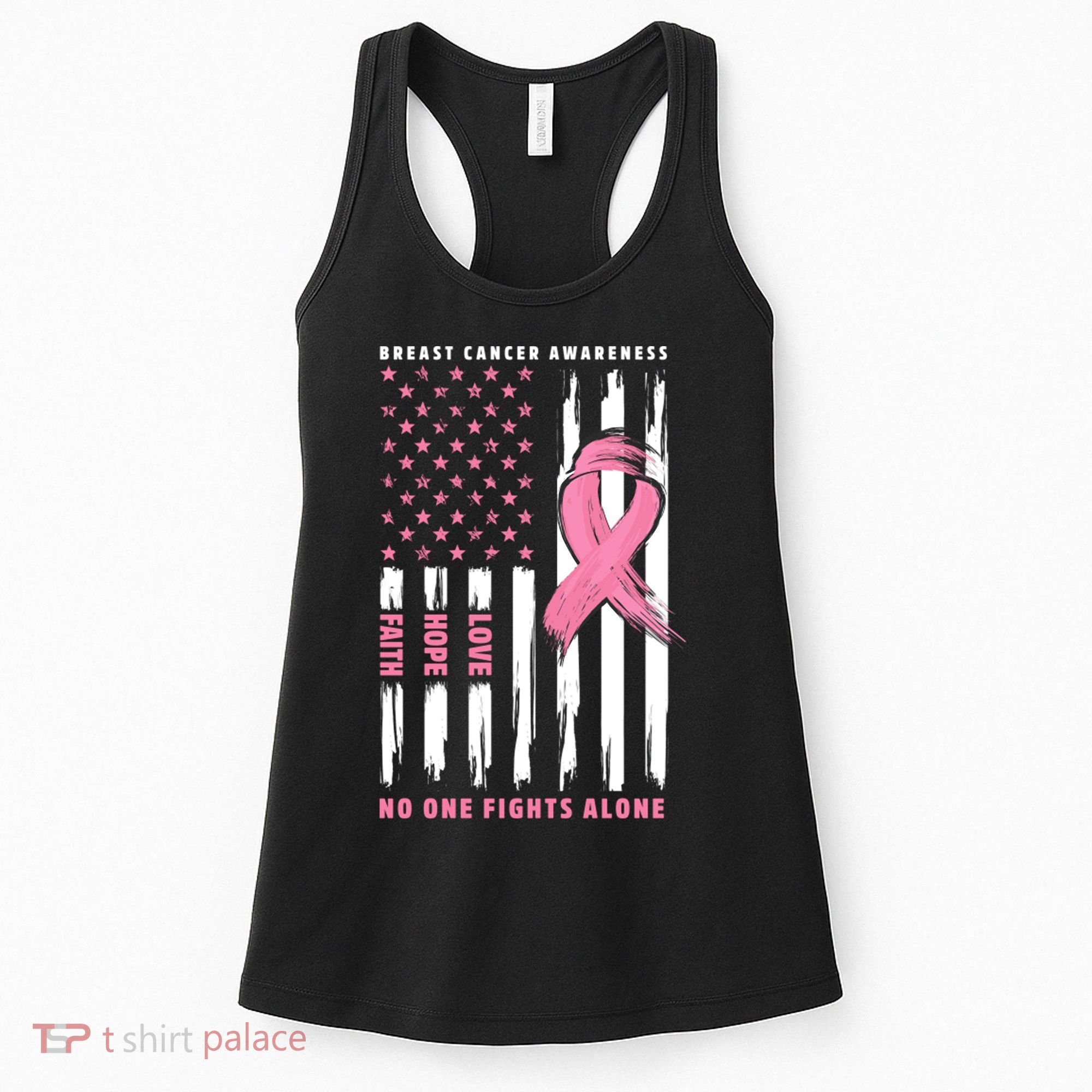 Cool American Flag Breast Cancer Awareness Women's Tank Top