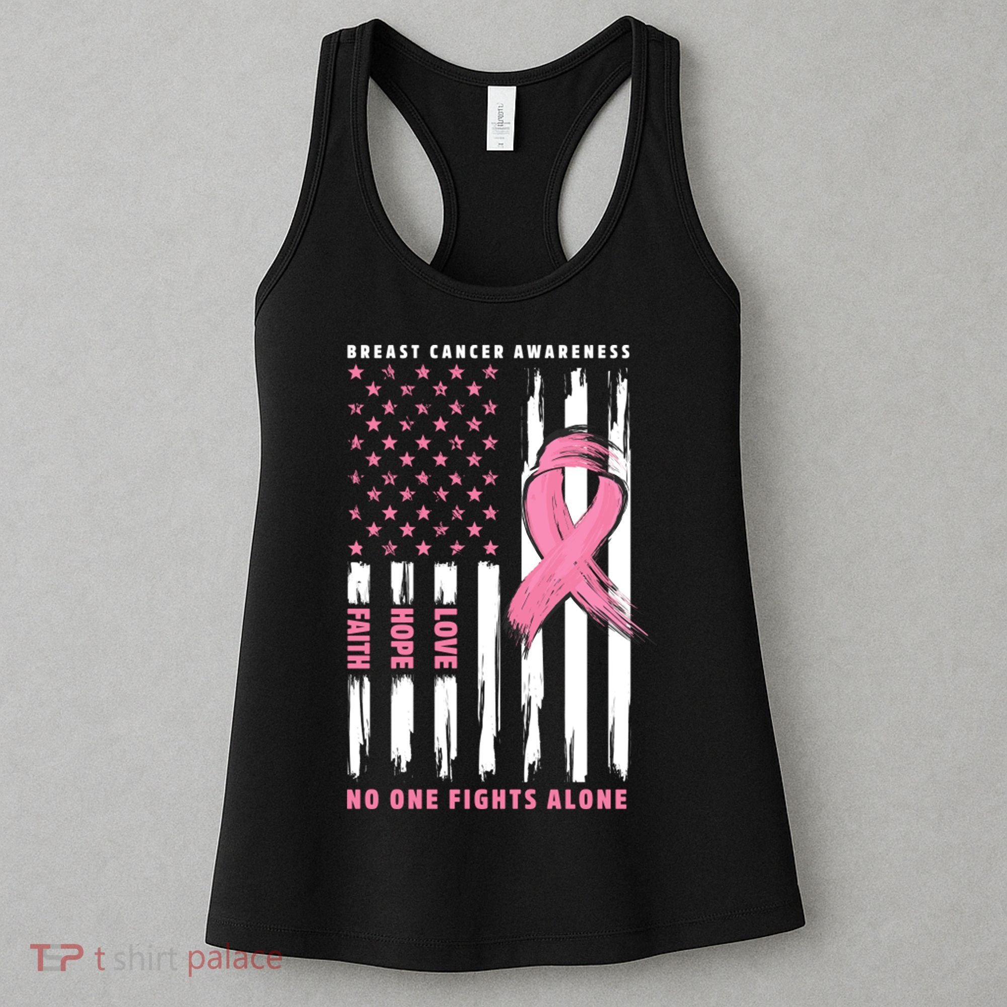 Cool American Flag Breast Cancer Awareness Women's Tank Top
