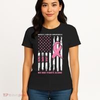 Cool American Flag Breast Cancer Awareness Women's T-Shirt thumb 4