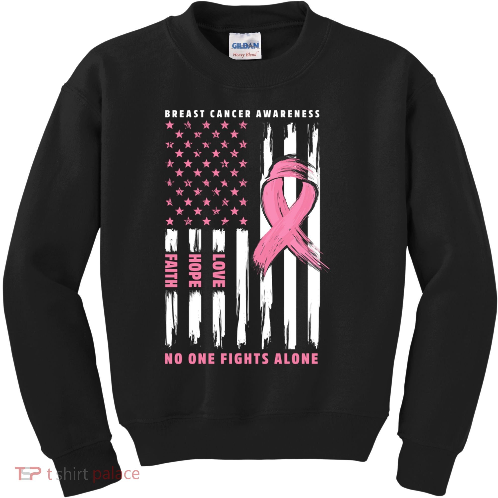 Cool American Flag Breast Cancer Awareness Kids Sweatshirt