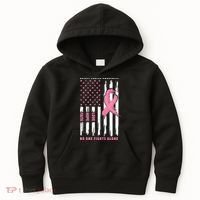 Cool American Flag Breast Cancer Awareness Kids Hoodie thumb 0