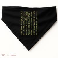 Camo American Flag Usa Camouflage Women USA-Made Doggie Bandana thumb 0