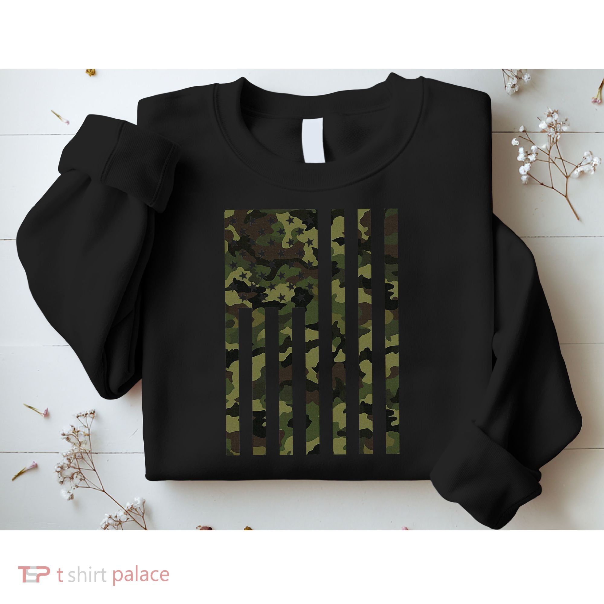 Camo American Flag Usa Camouflage Women Sweatshirt