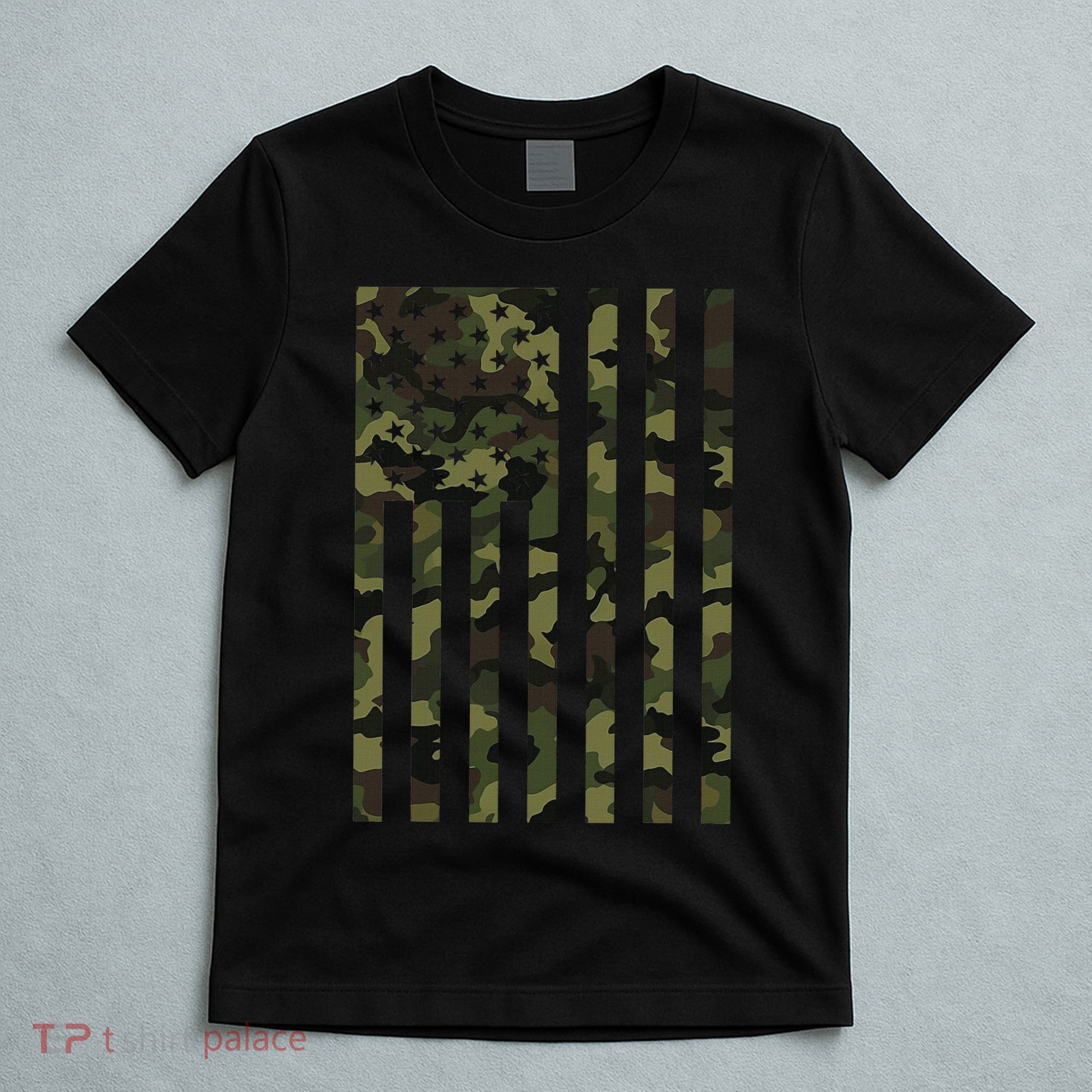 Camo American Flag Usa Camouflage Women T-Shirt