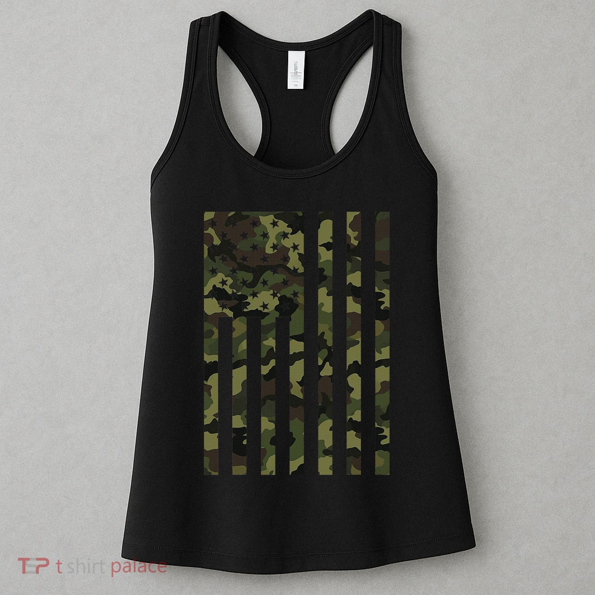 Camo American Flag Usa Camouflage Women Women's Tank Top