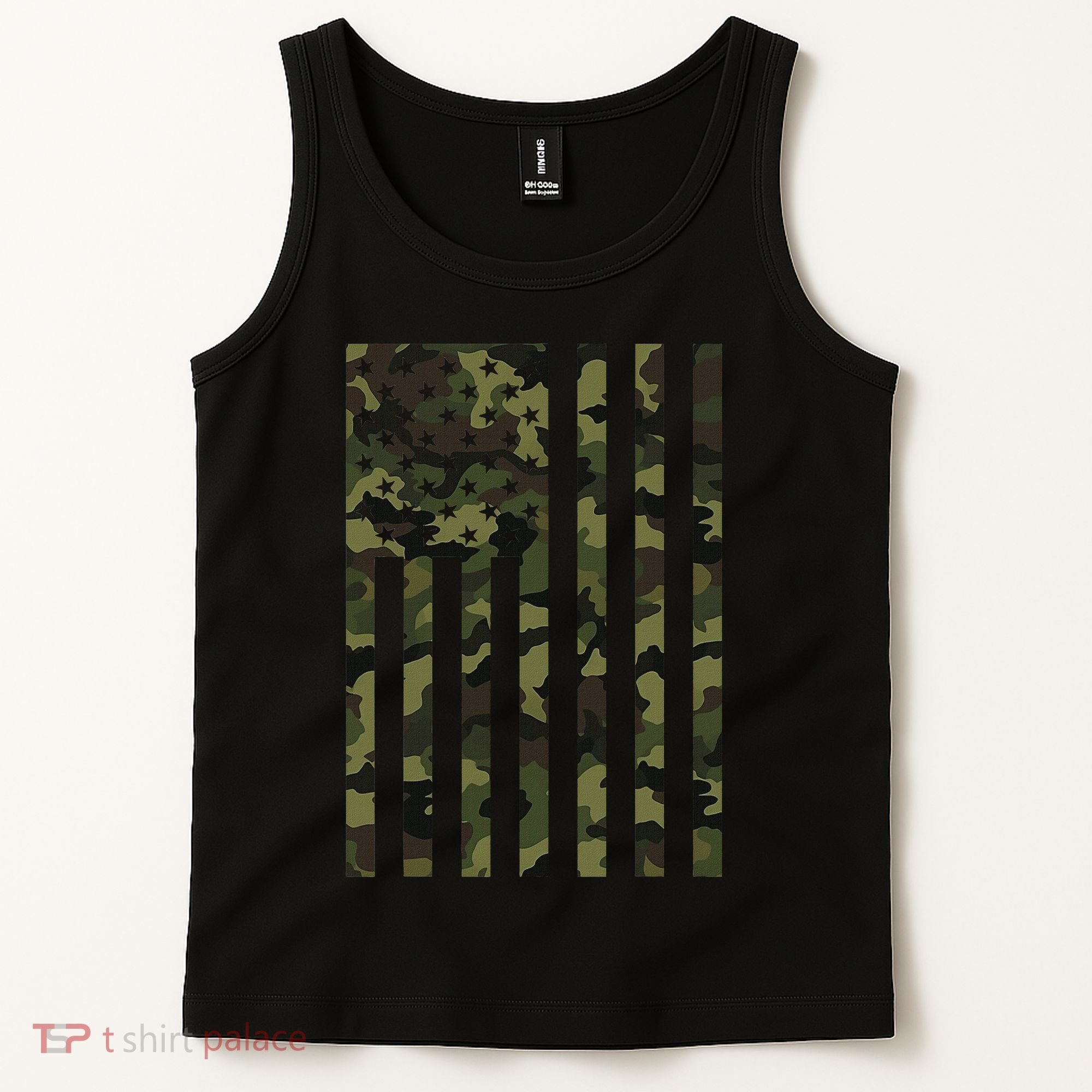 Camo American Flag Usa Camouflage Women Tank Top