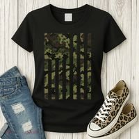 Camo American Flag Usa Camouflage Women Women's T-Shirt thumb 3