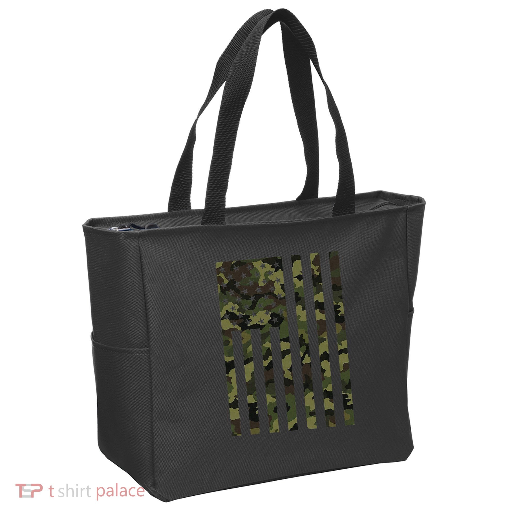 Camo American Flag Usa Camouflage Women Tote Bag