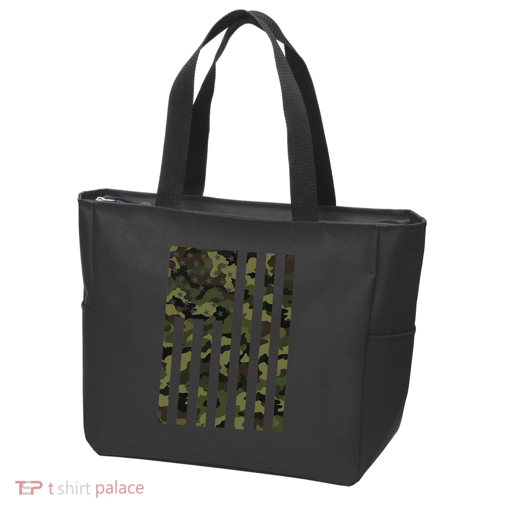 Camo American Flag Usa Camouflage Women Tote Bag