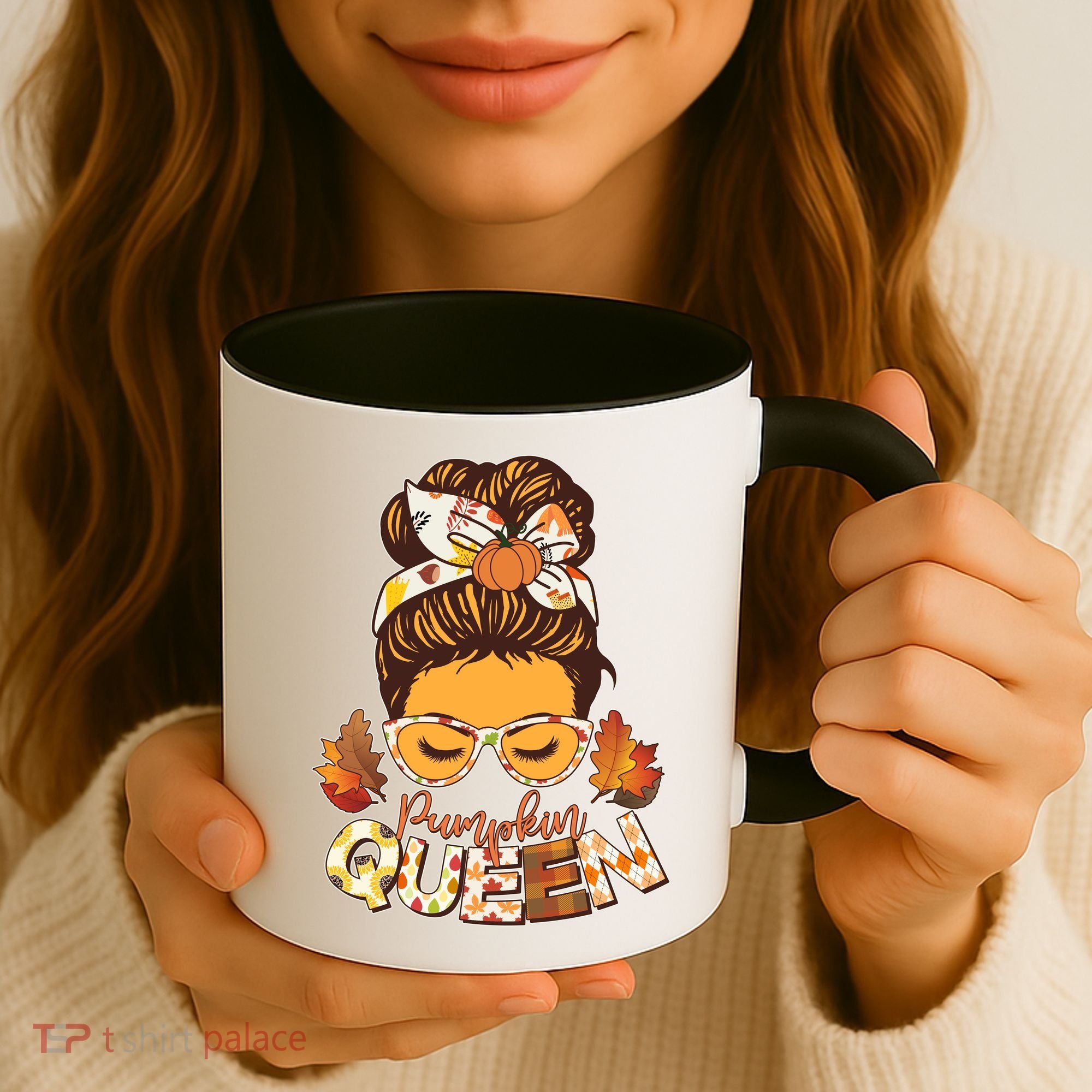 Cute Autumn Fall Pumpkin Queen Coffee Mug