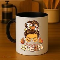 Cute Autumn Fall Pumpkin Queen Coffee Mug thumb 4