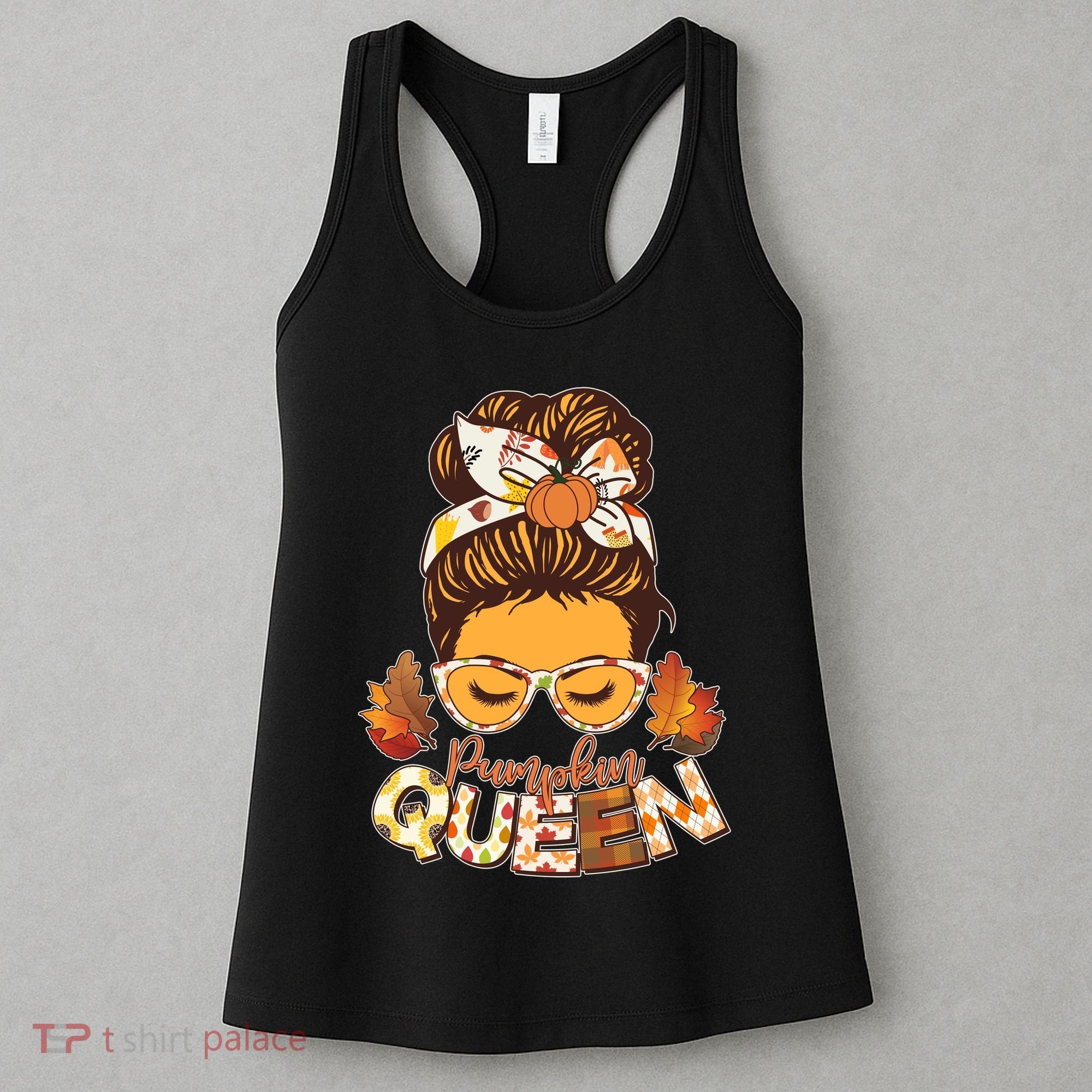 Cute Autumn Fall Pumpkin Queen Women's Tank Top