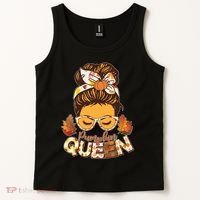 Cute Autumn Fall Pumpkin Queen Tank Top thumb 2