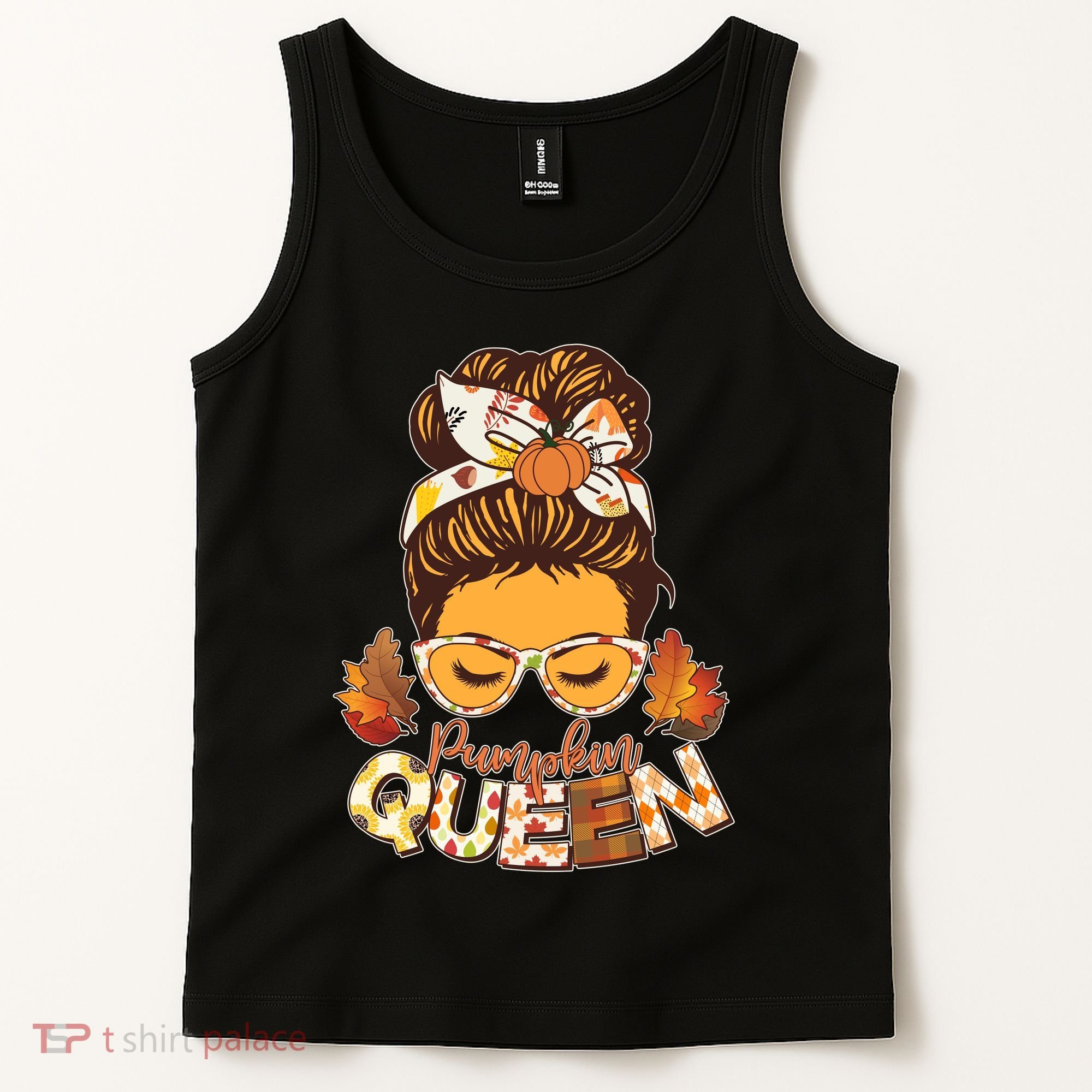Cute Autumn Fall Pumpkin Queen Tank Top