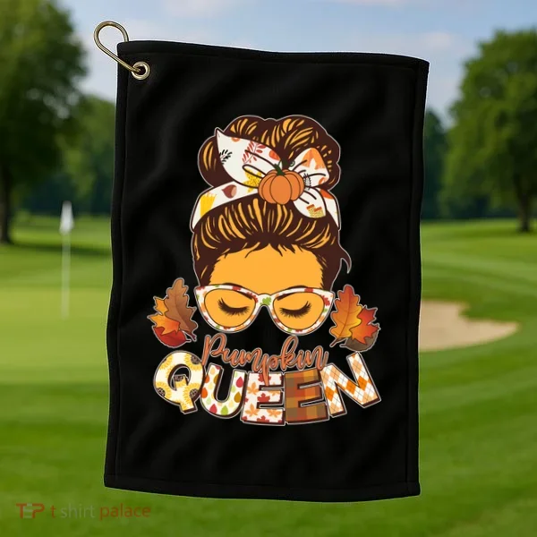 Cute Autumn Fall Pumpkin Queen Golf Towel