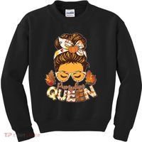 Cute Autumn Fall Pumpkin Queen Kids Sweatshirt thumb 0