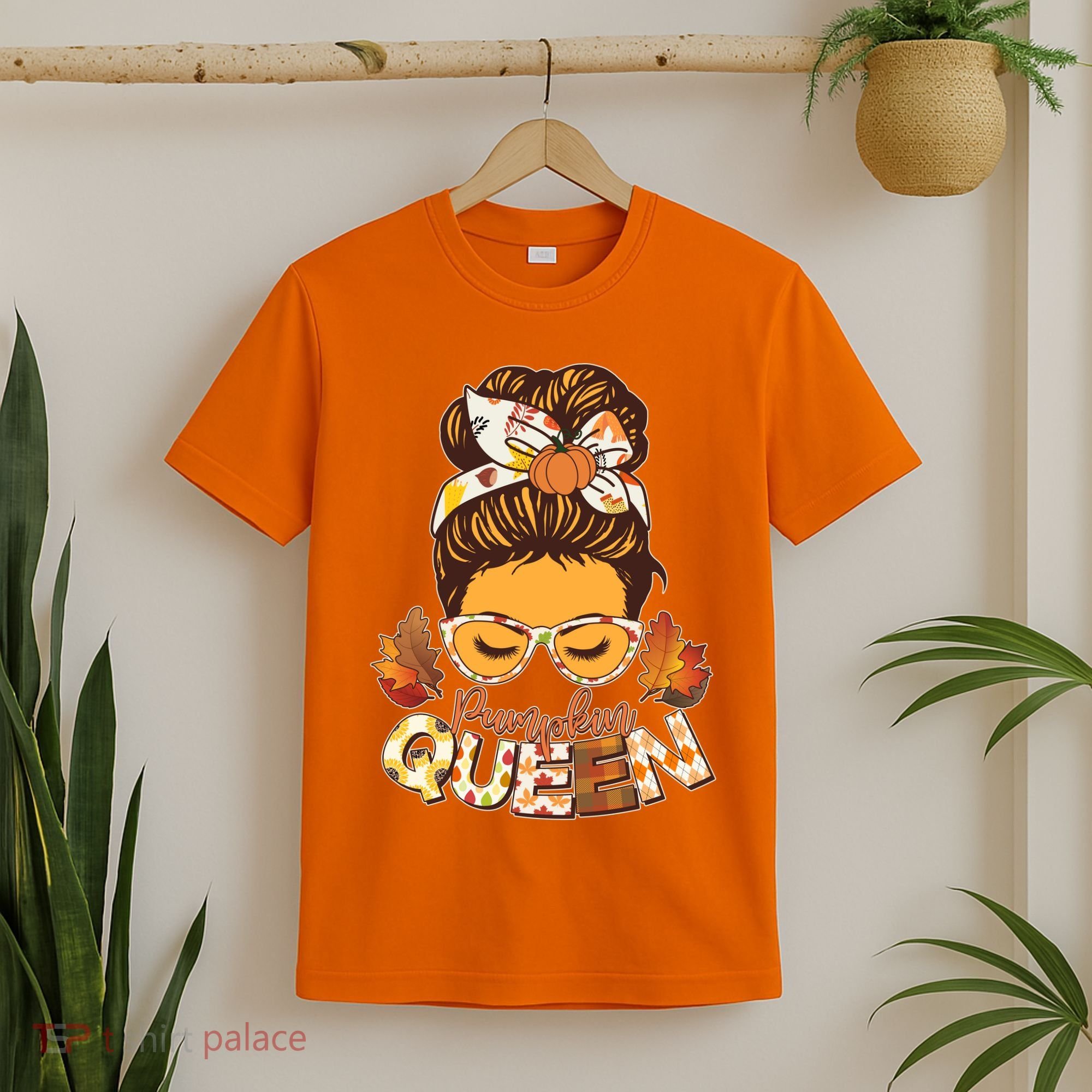 Cute Autumn Fall Pumpkin Queen T-Shirt