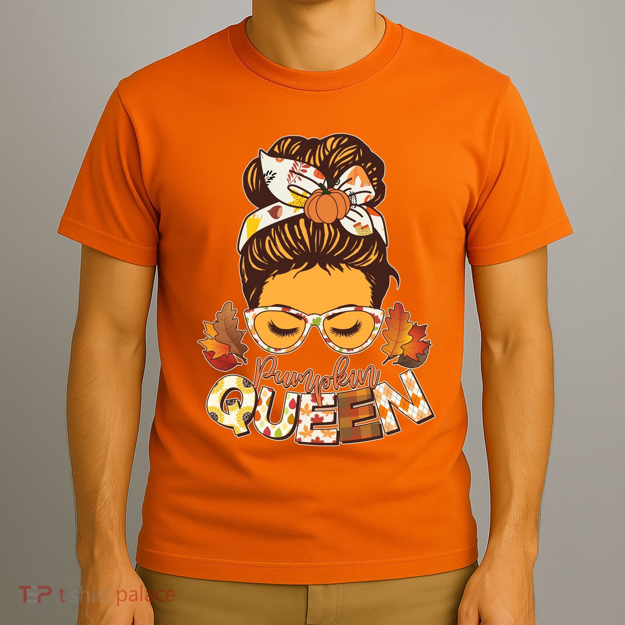 Cute Autumn Fall Pumpkin Queen T-Shirt