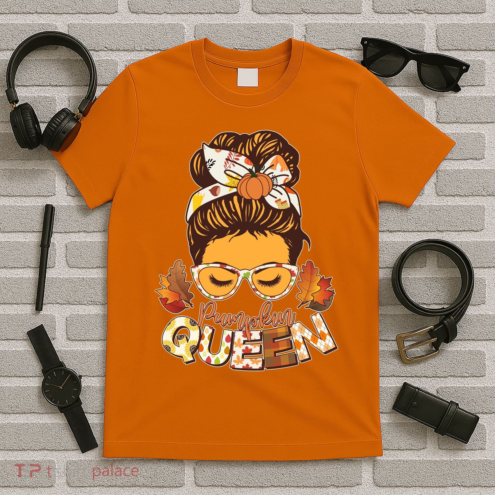 Cute Autumn Fall Pumpkin Queen T-Shirt