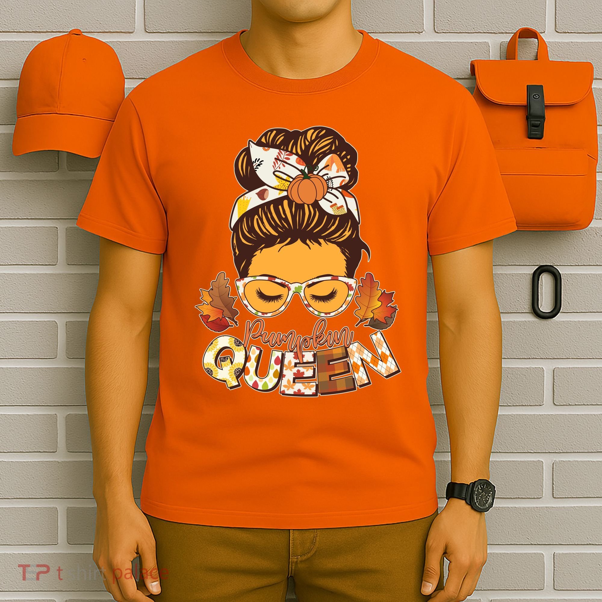 Cute Autumn Fall Pumpkin Queen T-Shirt