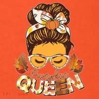 Cute Autumn Fall Pumpkin Queen T-Shirt thumb 7