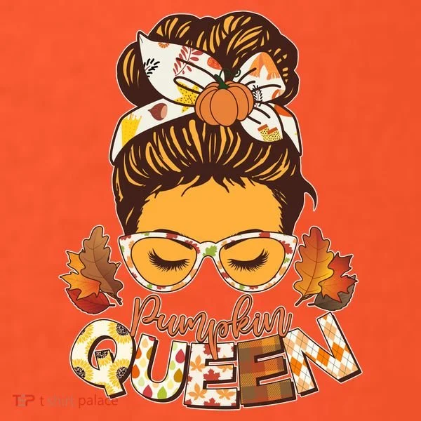 Cute Autumn Fall Pumpkin Queen T-Shirt