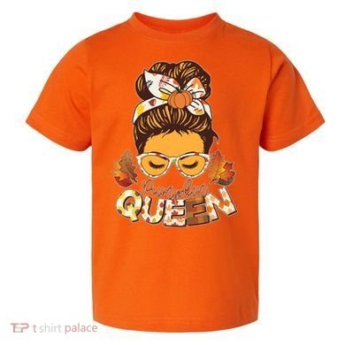 Cute Autumn Fall Pumpkin Queen Toddler T-Shirt