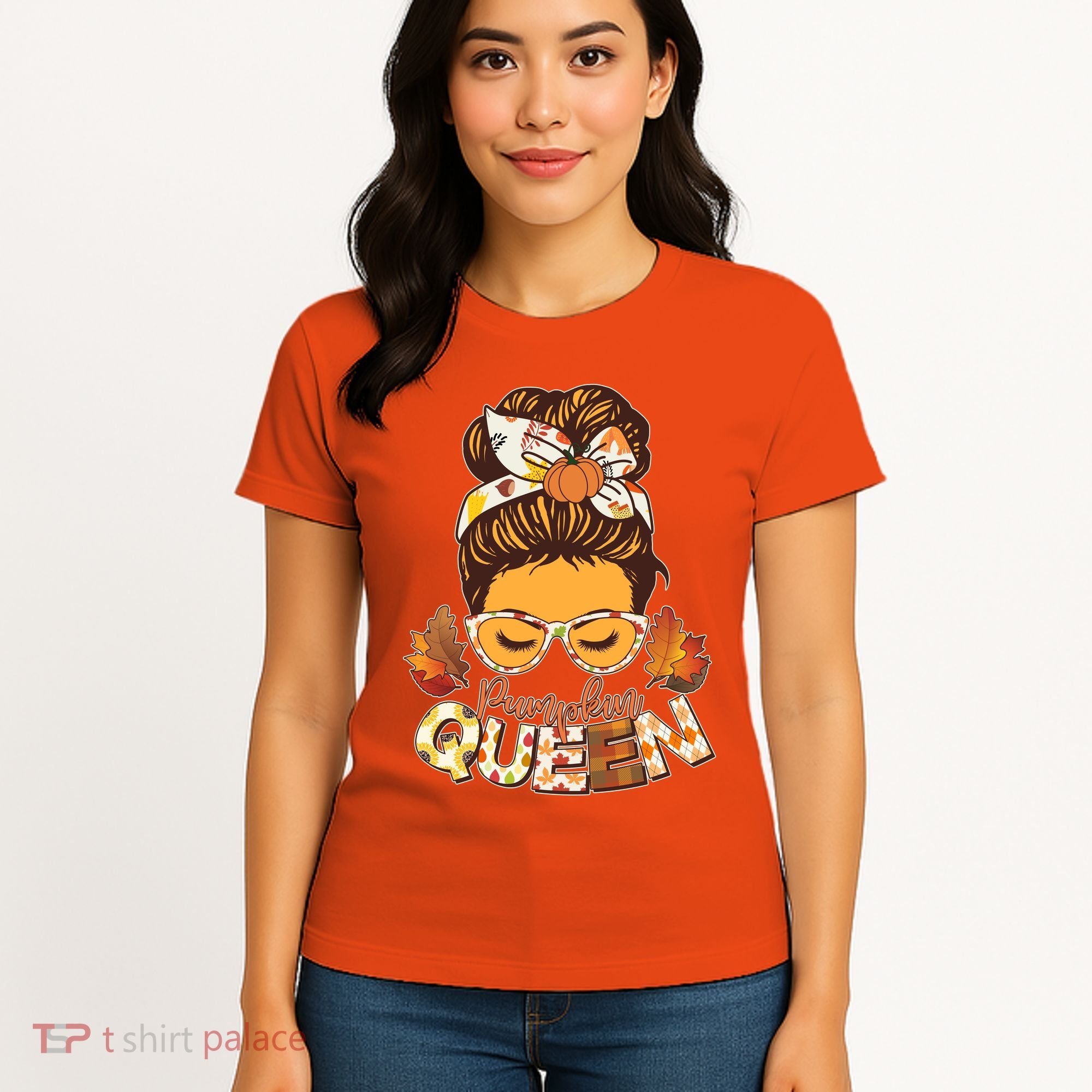 Cute Autumn Fall Pumpkin Queen Women's T-Shirt