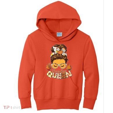 Cute Autumn Fall Pumpkin Queen Kids Hoodie