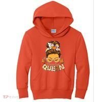 Cute Autumn Fall Pumpkin Queen Kids Hoodie thumb 0
