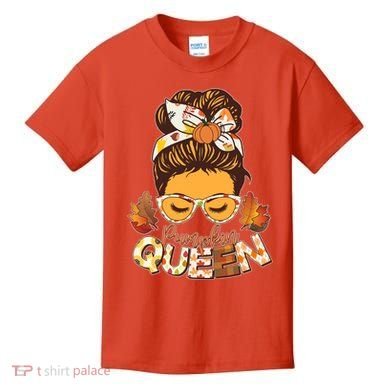 Cute Autumn Fall Pumpkin Queen Kids T-Shirt