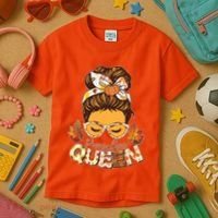 Cute Autumn Fall Pumpkin Queen Kids T-Shirt thumb 3