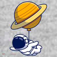 Cute Astronaut Floating On With Saturn Balloon Kids Sweatshirt thumb 2