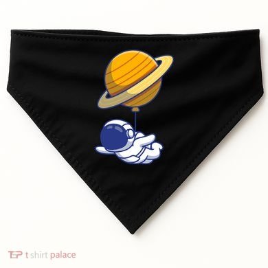 Cute Astronaut Floating On With Saturn Balloon USA-Made Doggie Bandana