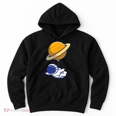 Cute Astronaut Floating On With Saturn Balloon Hoodie