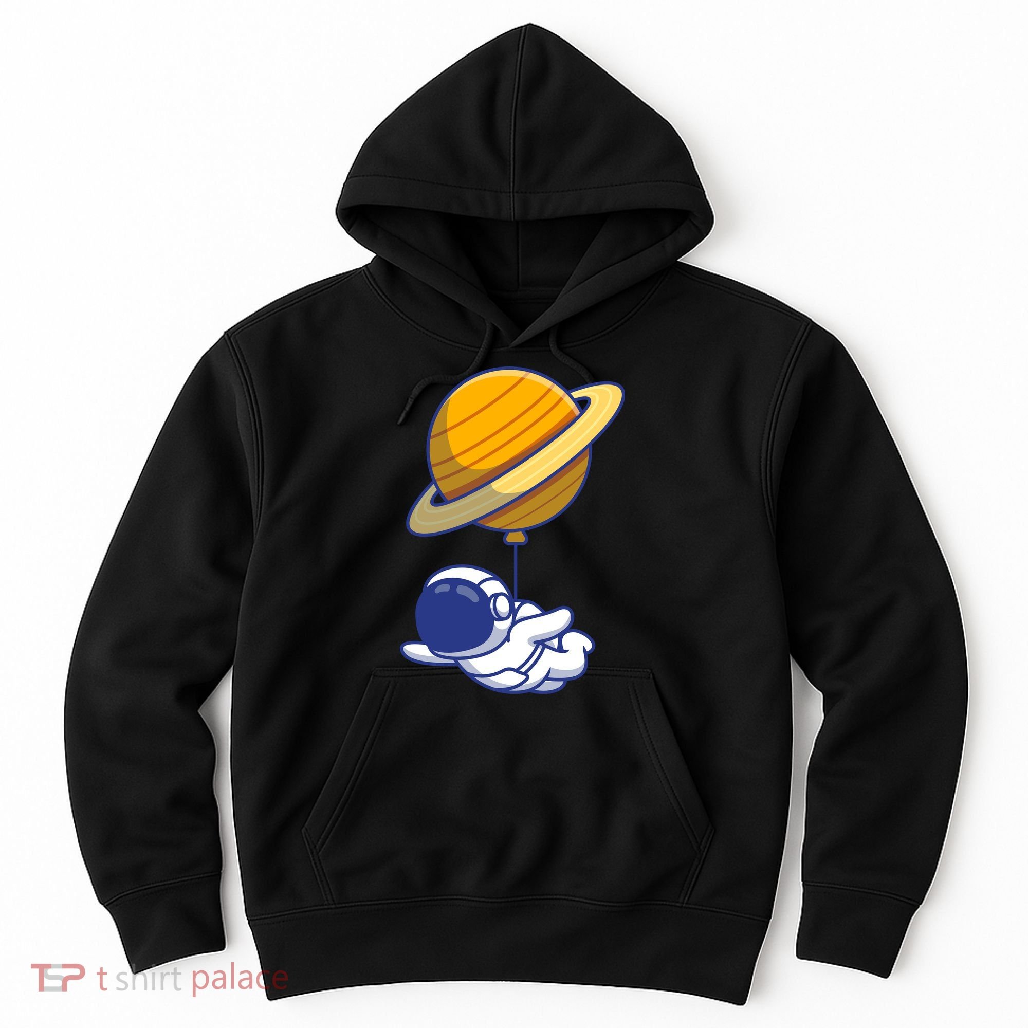 Cute Astronaut Floating On With Saturn Balloon Hoodie